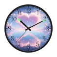 thumbnail image 2 of Voice Activated Clock with Glow Light 12 Inch Large Silent Wall Clock Battery Operated for Home Decor A Heart-shaped Cloud, 2 of 8