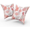 thumbnail image 4 of Set of 2 Nautical Throw Pillow Covers Ocean Coral Orange and White Beach Coastal Modern Decorative Pillow Cases Home Decor Summer Square 18x18 Inches Pillowcases, 4 of 6