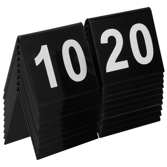 COMPUKAS 20Pcs Double Sided Acrylic Table Number Cards for Wedding Reception with Stable V Shape