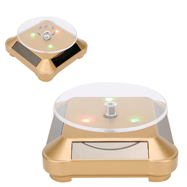 Rotational Display Stand, Rotating Display Stand, Multi-Functional Storage Box Waterproof And Dustproof For Girls Women Gold With Light,Silver With Light