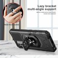 thumbnail image 3 of Compatible for Nokia C300 Case / Nokia G100 Case w/Tempered Glass Screen Protector [Military Grade] Ring Car Mount Kickstand Shockproof Hard Phone Case - Black, 3 of 7