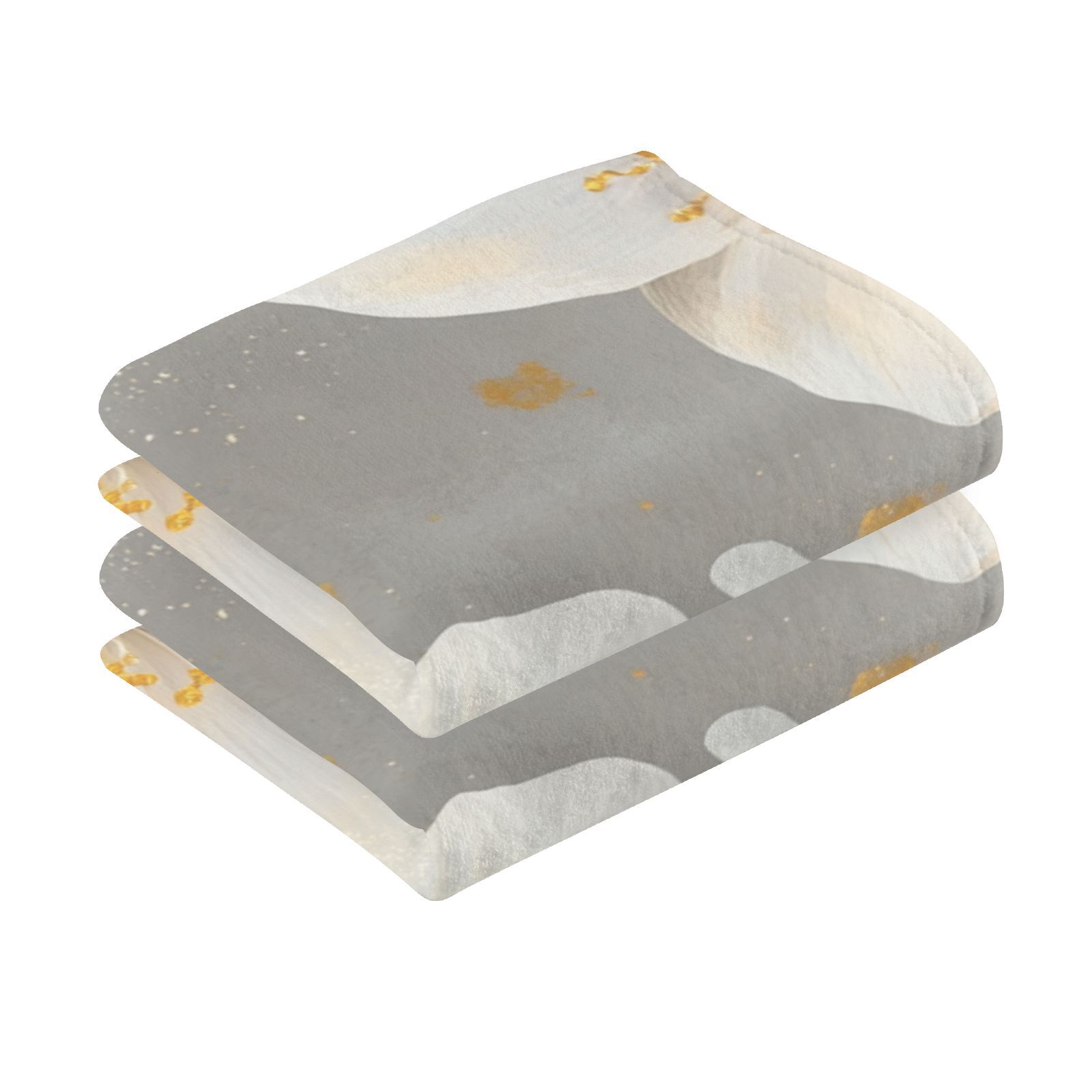 Pretty White Flowers Hand Towels Cotton Bath Towels Large Face Towels Absorbent for Bathroom 2 Packs