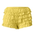 thumbnail image 7 of GEWSEY Ruffle Shorts Womens Bloomers Y2k Shorts Tiered Micro Booties Summer Women Ruffle Underwear Women (Yellow, L), 7 of 7