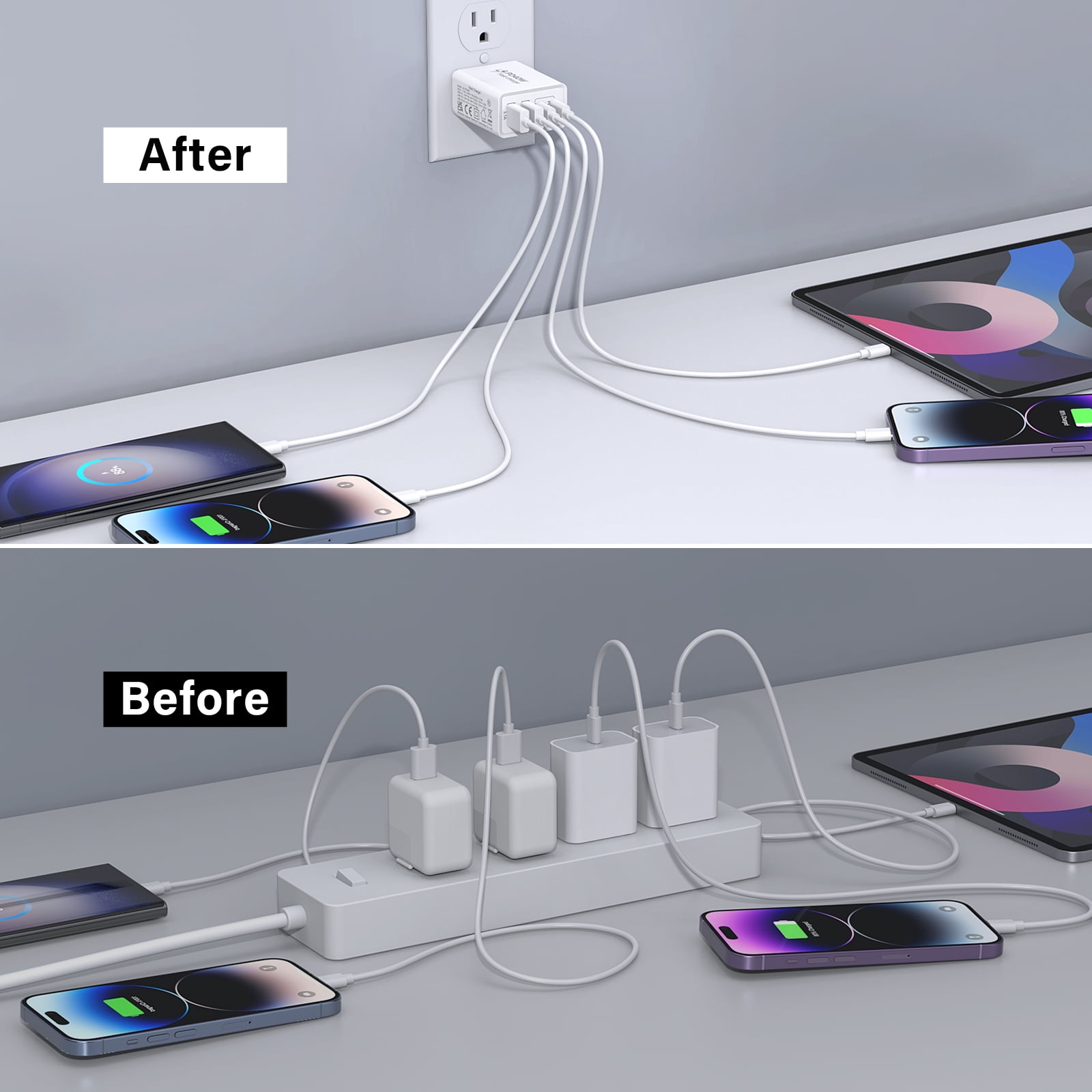 TAOHAI USB C Fast Charging, 2 Pack 40W Wall Charger Adapter, Type C Power Brick Power Plug with 6FT USB-C to C Cable for iPhone 16/15/14 Pro/Pro Max, Samsung Galaxy