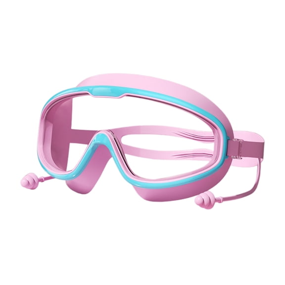 Swim Goggles Wide View Frogs Swimming Glasses With Earplugs And Nose Clip for Teen Age 3-16