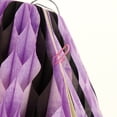 thumbnail image 5 of Adorno colgante de Halloween con forma de panal, falda de tacones altos, papel morado, adorno para fiesta, para interiores y exteriores, casa embrujada, colgante para fiesta., 5 of 5
