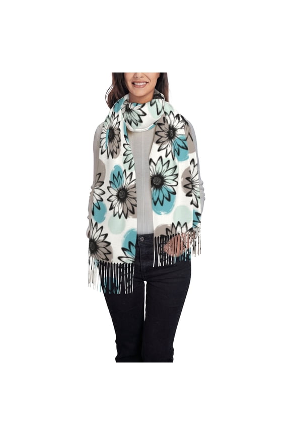 World Map 1 Women's Traditional Scarf Wrap Tassel Shawl Fringes Neck Head Shawl Retro Scarf
