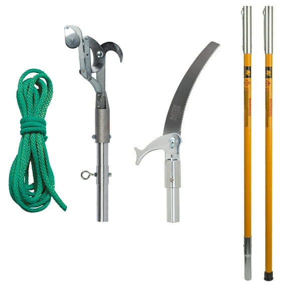 Notch 12’ Pole Saw Set with 15” Blade and Pruner Head, Yellow (40209)