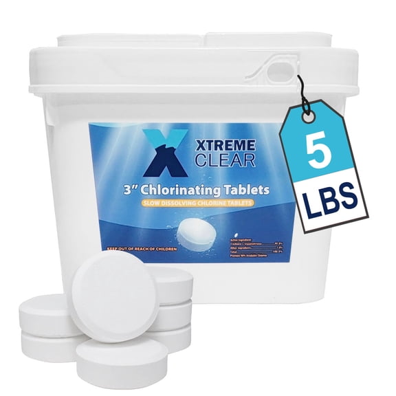 XtremeClear Pool and Spa 3-inch Chlorinating Tablets Chlorine Pool Chemicals , 5lb