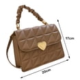 thumbnail image 3 of Bolsa de hombro para mujer elegante con cerrojo de corazón pequeño para mujer (Caqui) Ehuebsd Para Estrenar, 3 of 8