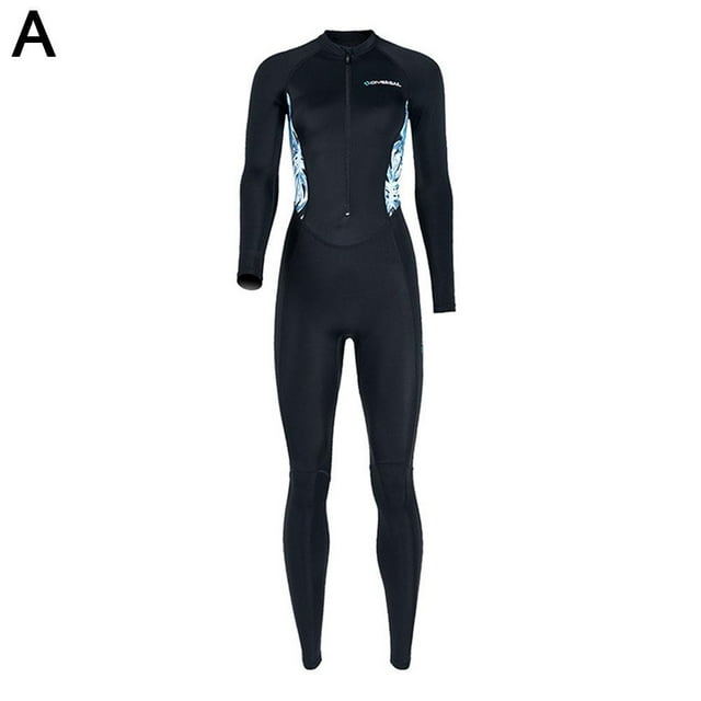 Maillot de Bain à Manches Longues pour Femmes Protection UV contre la Peau Fermeture Éclair avant
