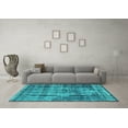 thumbnail image 3 of Ahgly Company Indoor Square Oriental Turquoise Blue Industrial Area Rugs, 7' Square, 3 of 4