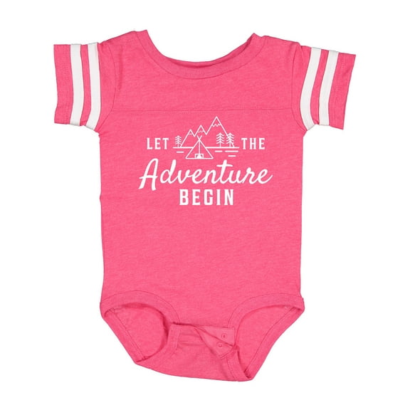 Inktastic Let the Adventure Begin with Camping Tent and Mountains Boys or Girls Baby Bodysuit