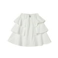 thumbnail image 2 of LittleSpring Little Girls Skorts White Skirt Pleated Ruffle Short Demin Tutu Skirts Built-in Shorts Underneath Size 6-7, 2 of 6
