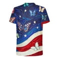 thumbnail image 4 of USA Flag 4th of July Independence Day American Flag Men Shirts Plus Size Summer Deals Crew Neck Big and Tall Pullover Blouse Shirts for Men, 4 of 5