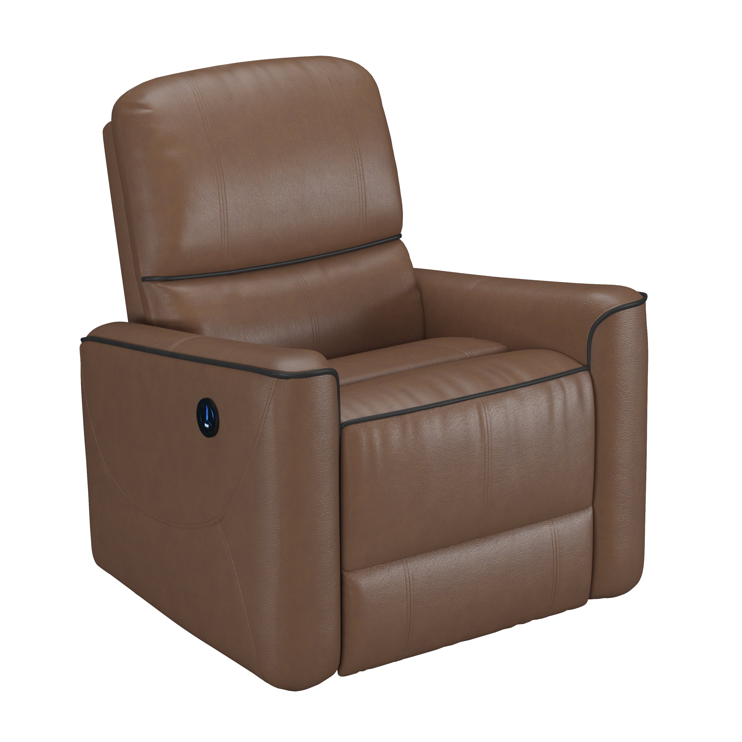 Hillsdale Provenza Faux Leather Power Recliner with USB Port, Saddle Brown