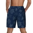 thumbnail image 3 of Kdxio Snowflake Dark Blue Print Men'S Swim Trunks With Compression Liner 7 Inch Inseam Quick Dry Swim Shorts, 3 of 7