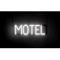 thumbnail image 1 of SpellBrite MOTEL LED Sign for Business. 20.8" x 6.3" White MOTEL Sign Has Neon Sign Look With Energy Efficient LED Light Source. Visible from 500+ Feet, 8 Animation Settings., 1 of 4