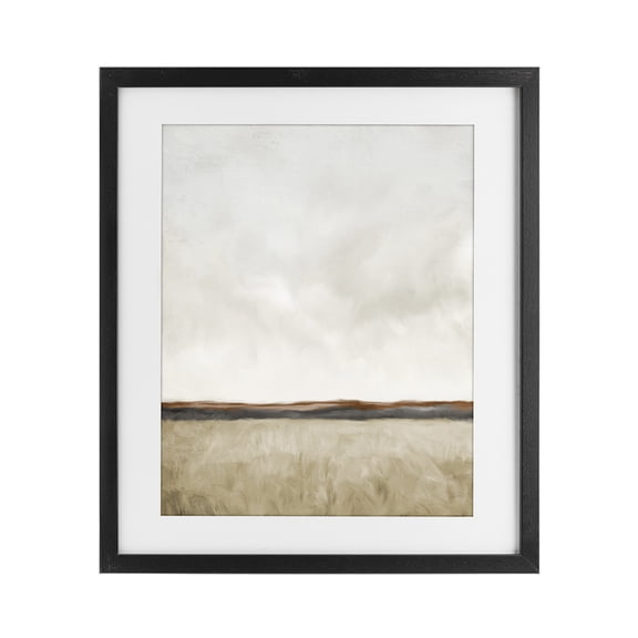 Stupell Industries Distant View in Neutrals Black Framed Print Under Glass, design by Kim Allen