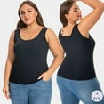 thumbnail image 2 of 1/2 Pack Women's Plus Size Tank Tops with Buit-in Bra, Women's Camisole Seamless Compression Tank Top Shapewear Body Shaper Base Layer Undershirt Underwear Tops, XL-4XL, 2 of 9