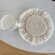 thumbnail image 3 of Posavasos con borlas y cuerda de algodón tejido a mano, almohadilla aislante térmica, 2 uds. (tipo A), 3 of 10