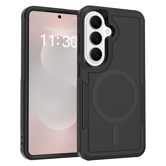ELEHOLD Magnetic Case for Samsung Galaxy S25 FE, Shockproof Full-Body Case, Precision Cutouts, Screen/Camera Protection,Black