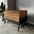 thumbnail image 3 of BizChair Commercial Grade 72" x 24" Heavy-Duty Nesting Flip Training Table with Y-Legs, Modesty Panel, 1" Thick Walnut Tabletop, and Black Steel Frame, 3 of 17