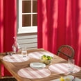 thumbnail image 3 of TOWN & COUNTRY BASICS Cabana Stripe Indoor Outdoor Placemats 4-Pack Set, Reversible and Easy Clean, Red/White, 15" Round, 3 of 13