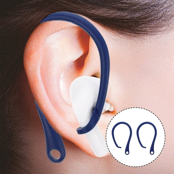 NUOLUX 2 Pairs Silicone Ear Hooks Replacement for Earphones, Comfortable Fit for Gym, Outdoor Sports and Active Lifestyle