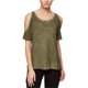 thumbnail image 1 of Sanctuary Clothing - Camiseta básica con hombros descubiertos para mujer, verde, extragrande Sanctuary Clothing Camiseta básica, 1 of 1