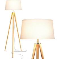 Brightech Emma LED Floor Lamp, Tall Lamp With Wood Legs, Mid-century Modern Standing Lamp for Bedroom Reading, Tripod Lamp for Living Rooms & Offices, Great Living Room Décor