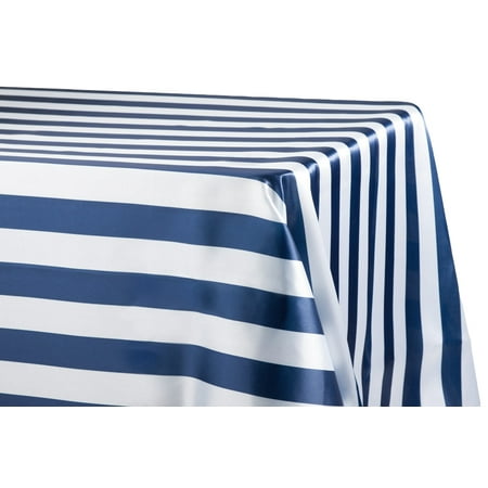 

Satin Stripe Tablecloth 2 Inch Navy and White