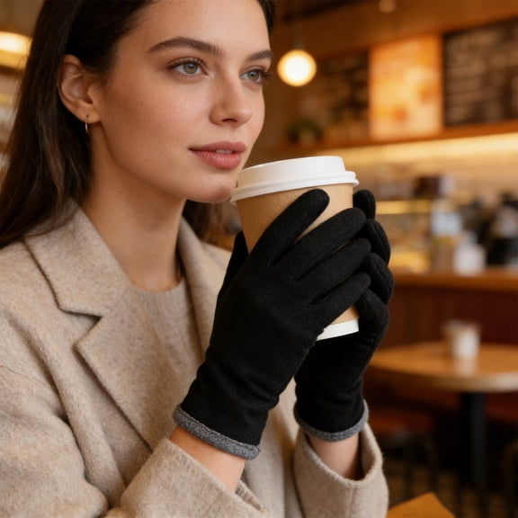 Women's Winter Gloves Touchscreen Thermal Fleece Lined, Windproof Elastic Cuff Gloves for Cold Weather, Outdoor Activities, Daily Commute, Driving and Dog Walking