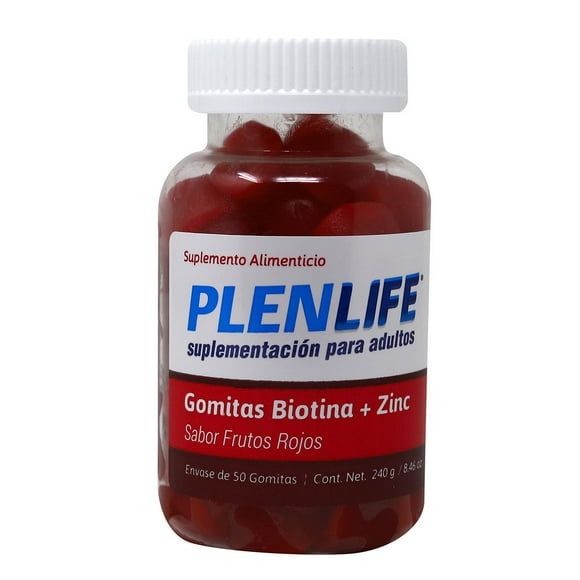 Gomitas Biotina Frutos Rojos 50 Pzs. Plenlife
