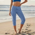 thumbnail image 2 of Womens Elastic Waist Capri Jogger Pants Cuffed Ankle Pocket Cropped Yoga Sports Casual Pants Blue XL(XL), 2 of 8