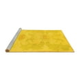 thumbnail image 2 of Ahgly Company Machine Washable Indoor Square Abstract Yellow Modern Area Rugs, 5' Square, 2 of 4
