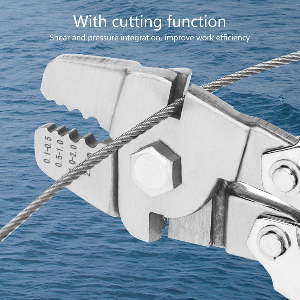 Wire Rope Crimping Tool Wire Rope Fishing Lines Crimping for Aluminum Oval Sleeves Stop Sleeves Ferrules Repair Plier
