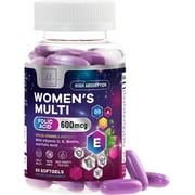 Multivitamin For Women - Daily Woman's Multivitamins with Biotin, Calcium, Folic Acid, Iron, Zinc, Vitamin A, C, D, E & B Vitamins, Women's Hair Skin and Nails Vitamins Supplements - 60 Softgels
