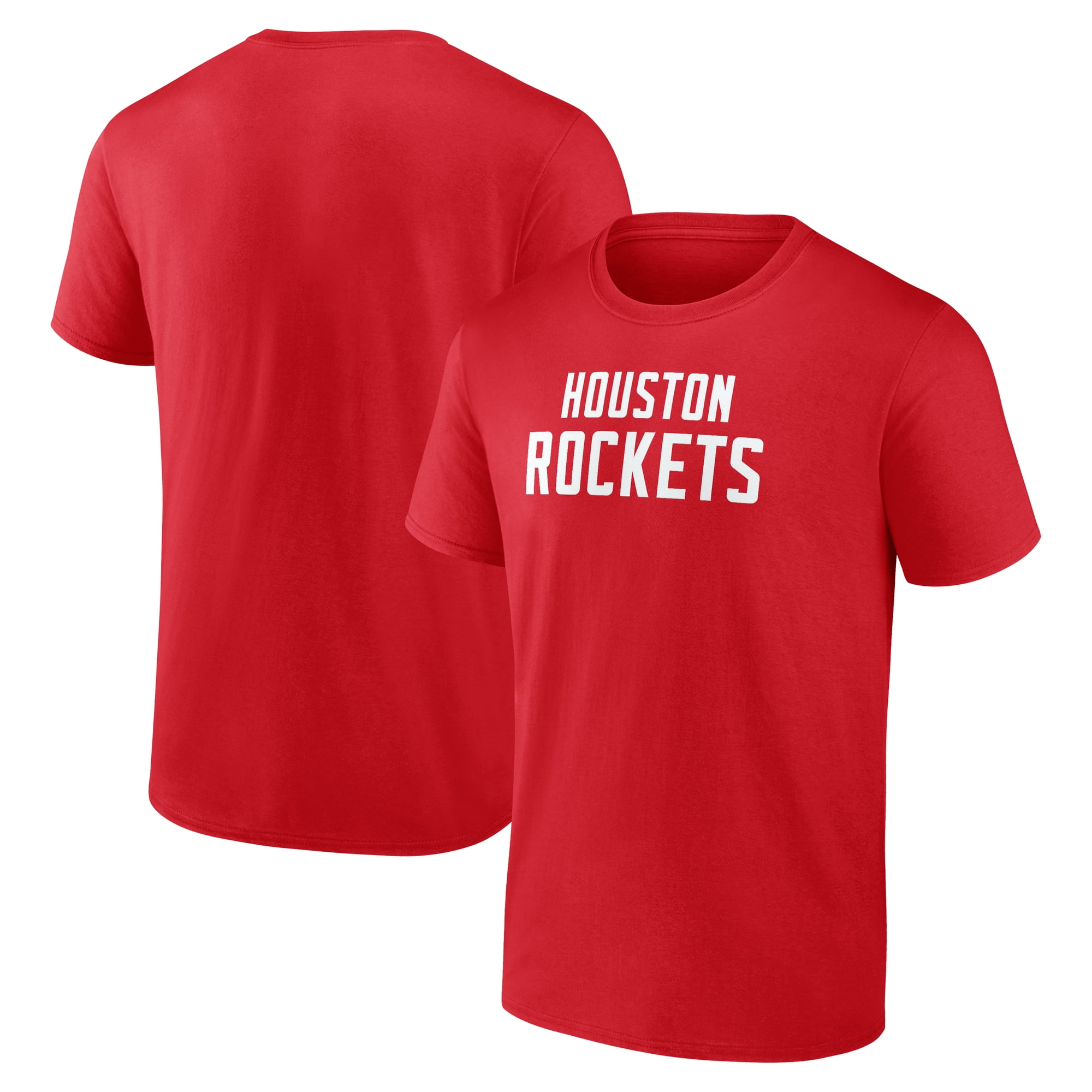 Men's Logo Athletic Red Houston Rockets Wordmark T-Shirt