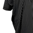 thumbnail image 3 of Hijaz Silky Black Horizontal Stripe Casual Short Sleeve Men's Thobe Arab Robe-58, 3 of 3