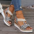 thumbnail image 2 of Bmisegm Women's Summer Fashion Open Toe Fabric Slope Heel Sandals Casual Comfortable Elastic Breathable Sandals Sandals Women Summer White 7.5, 2 of 9