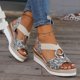 thumbnail image 2 of Bmisegm Women's Summer Fashion Open Toe Fabric Slope Heel Sandals Casual Comfortable Elastic Breathable Sandals Sandals Women Summer White 7, 2 of 9