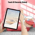 thumbnail image 4 of Fintie Case for iPad (A16) 11th Generation Case 2025, iPad 10th Generation Case 2022, Slim Shell Hard Translucent Frosted Back Stand Cover with Pencil Holder, Auto Sleep/Wake, Pink, 4 of 11