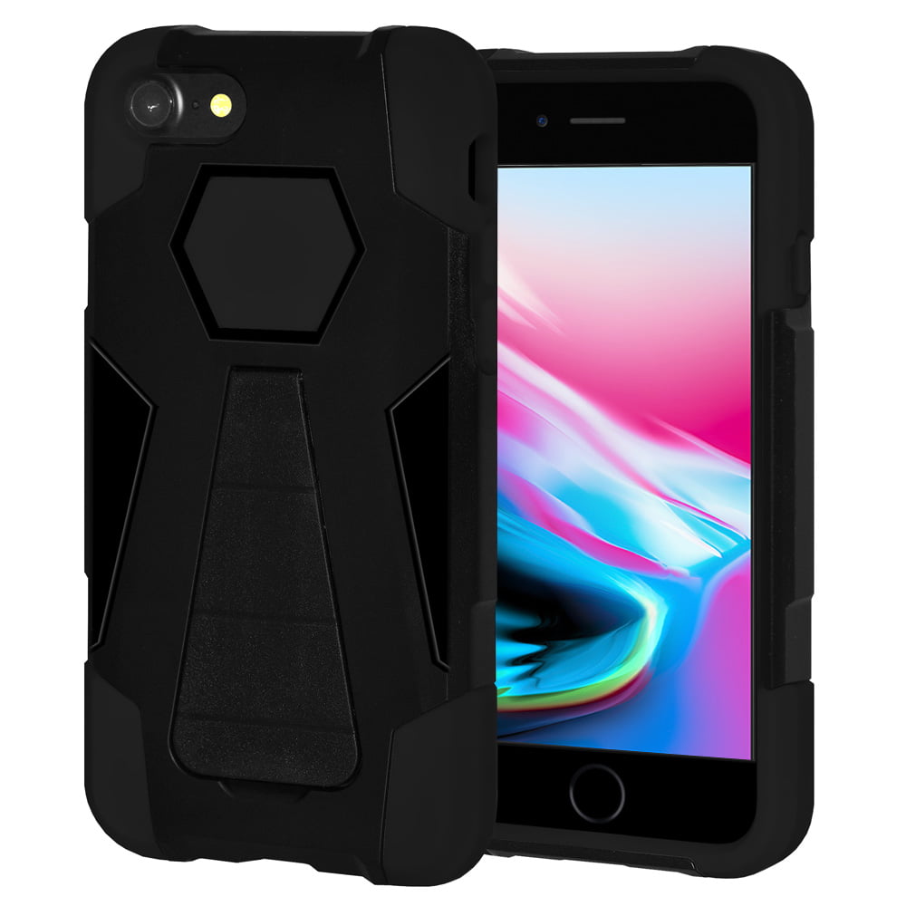 iPhone 8 Case, Premium Slim Fit Dual Layer Soft Silicone Hard Shell