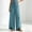Light Blue, variant on Women's Smocked Waist Pants, Split Hem Wide Leg Palazzo Trousers for Beach Vacation Daily Errands S‑XXL