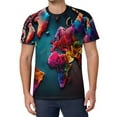 thumbnail image 2 of T Shirt For Men Colorful World Map Map Of The World Harajuku T-Shirts Short-Sleeved Design Tops Hot, 2 of 7