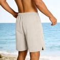 thumbnail image 7 of JUUYY Men's Casual Drawstring Shorts Side Slit Elastic Waist Workout Gym Running Shorts Loose Fit Summer Beach Shorts with Pocket Khaki L, 7 of 7