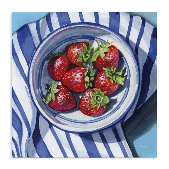 Stupell Industries French Country Fresh Picked Kitchen Strawberries Canvas Art, 17 x 17, by Kate Jarvik Birch