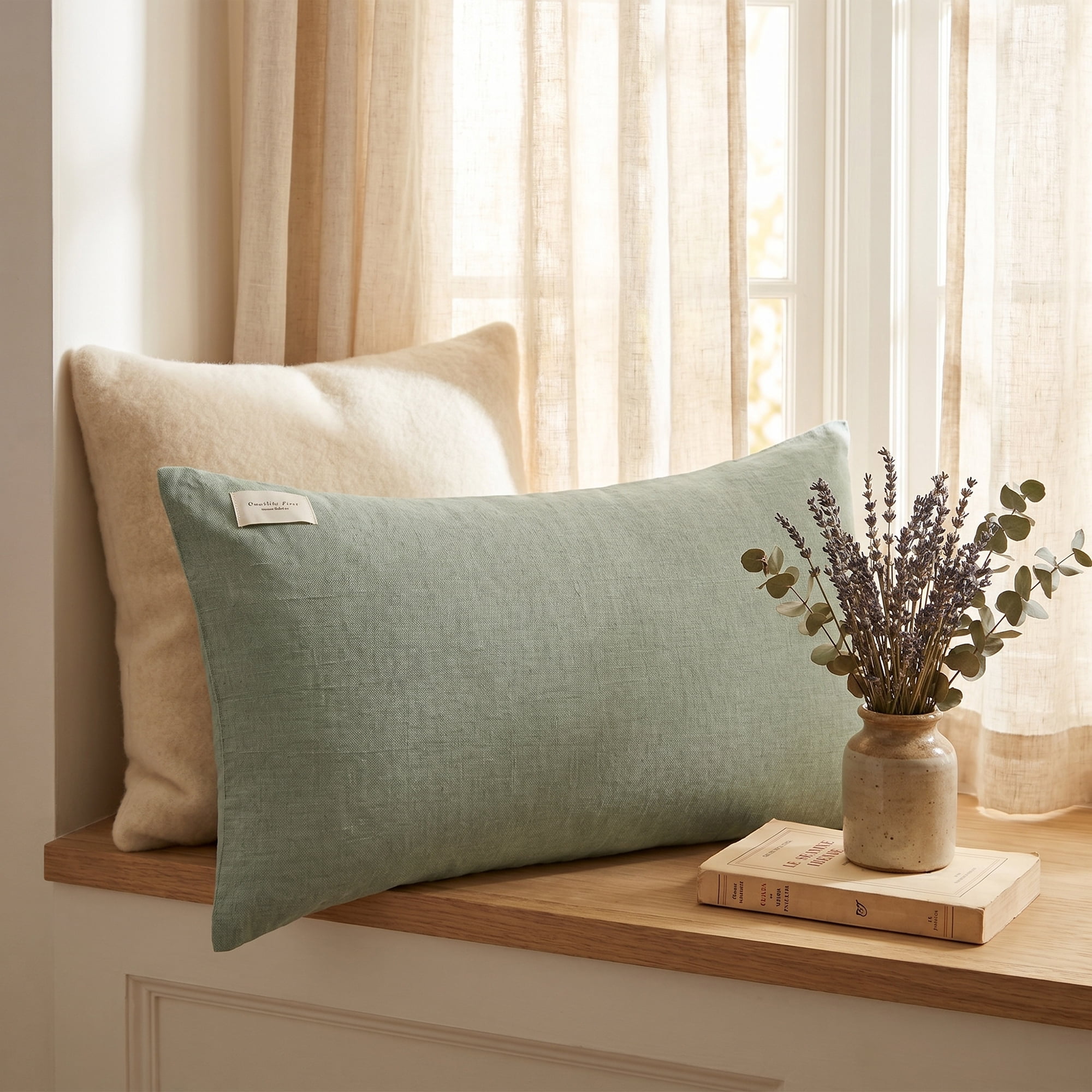 Unique Bargains 2Pcs Cotton Wrinkle Resistant Durable Pillowcase Queen Green