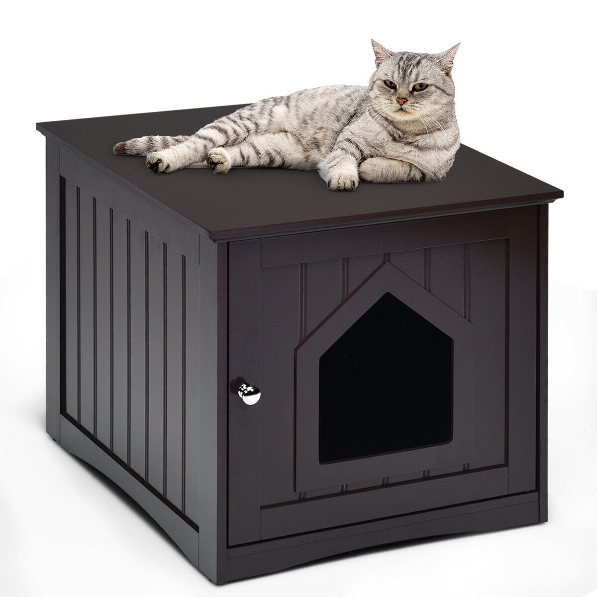 Gymax Weatherproof Multifunction Pet Cat House Indoor Outdoor